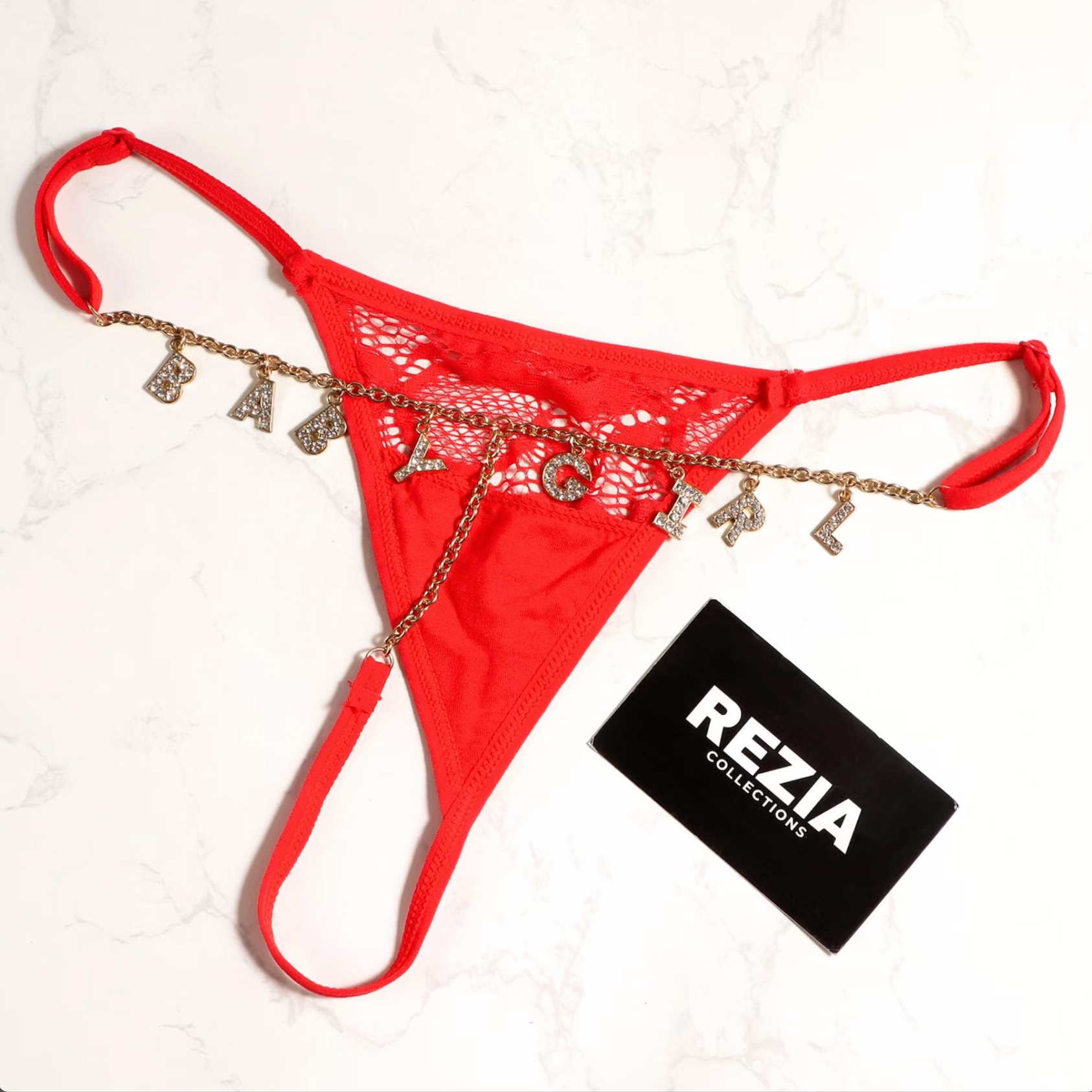 Kişiye Özel Harfli Kırmızı Kadın String