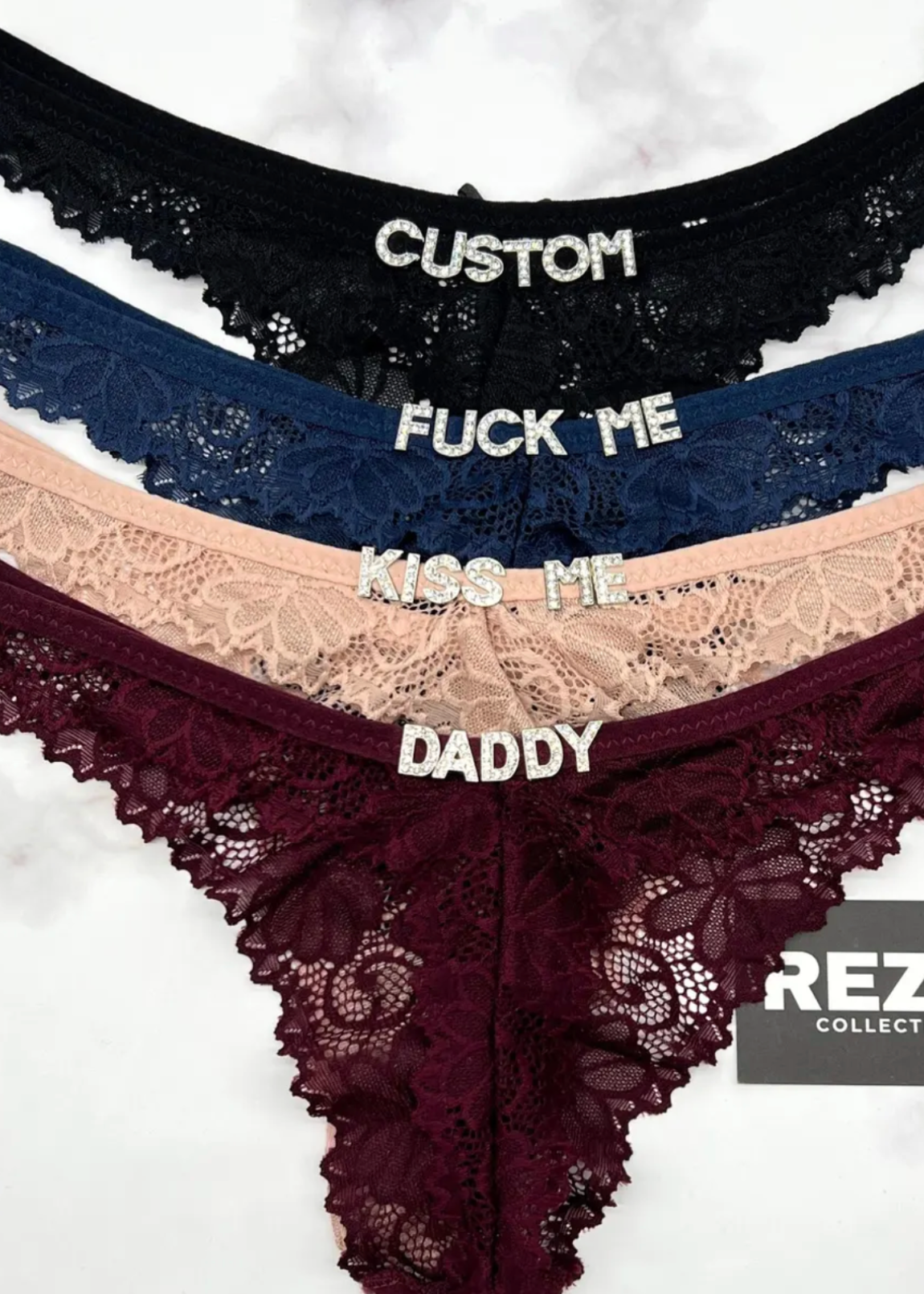 Kişiye Özel Harfli Dantel Brazilian Külot