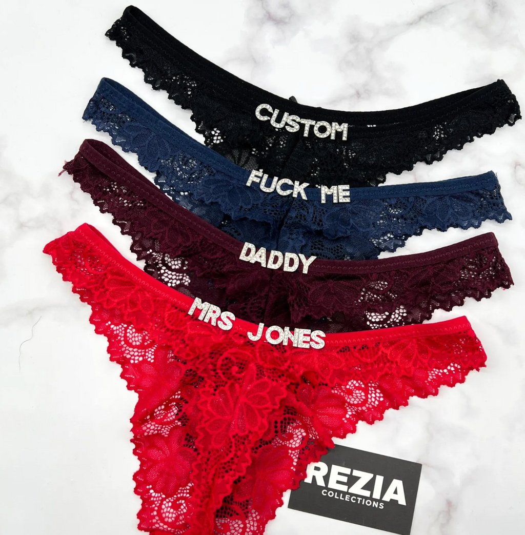 Kişiye Özel Harfli Dantel Brazilian Külot